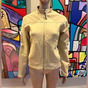 Marmot Womens moto style pastel yellow sport jacket, sz M